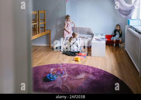 Ragazze in playschool Foto Stock