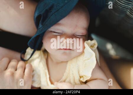 Baby girl sleeping Foto Stock