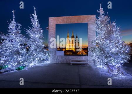 Photo Frame durante l Avvento nel Klovic gallery in città Zagreb, Croazia Foto Stock