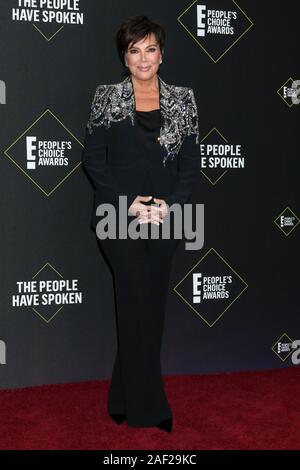 2019 People's Choice Awards a Barker appendiabiti il 10 novembre 2019 a Santa Monica, CA dotata di: Kris Jenner dove: Santa Monica, California, Stati Uniti quando: 11 Nov 2019 Credit: Nicky Nelson/WENN.com Foto Stock