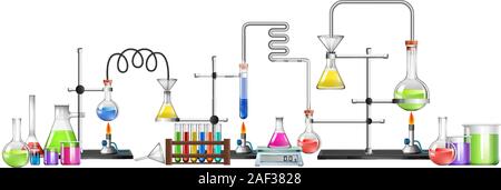 La scienza attrezzature su sfondo bianco illustrazione Illustrazione Vettoriale