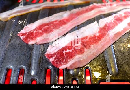 Coreano in stile tradizionale di carne alla brace closeup view Foto Stock