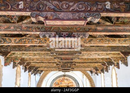 Geschnitzte Kassettendecke der Kathedrale San Gerlando Agrigent, Sizilien, Italien, Europa | legno soffitto intagliato, Cattedrale di Saint Gerland di Agri Foto Stock