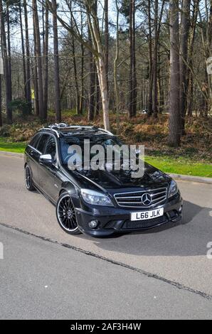 2008 Mercedes AMG C63 Station Wagon - fast W204 forma classe C Foto Stock