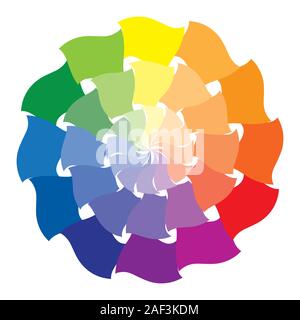 Ruota dei colori o cerchio dei colori con dodici colori Illustrazione Vettoriale