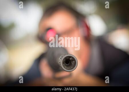 Una pistola di occupato gamma nel sud-est della Georgia. Foto Stock