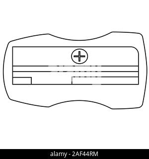 Sharpener icona a forma di matita. Profilo isolato stock illustrazione vettoriale Illustrazione Vettoriale