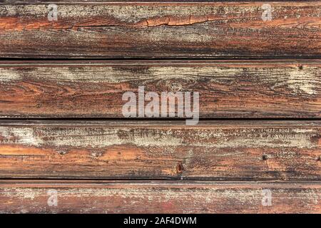 Weathered tavole di legno su una vecchia casa. Foto Stock