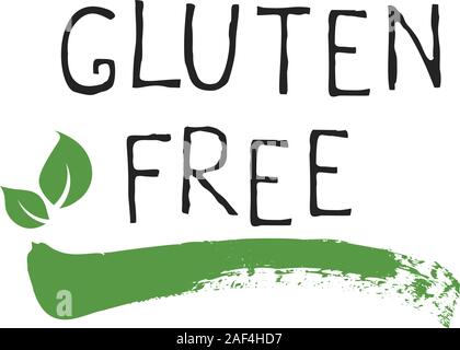 Prodotti senza glutine etichetta e prodotto di alta qualità badge. Bio Ecohealthy organico, 100 bio e naturale prodotto icona. Emblemi per cafe, imballaggio ecc. Illustrazione Vettoriale