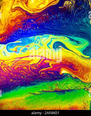 Sfondo psichedelico. Universo di fiori. Concept Art Design. Sfondo multicolore. Foto Stock