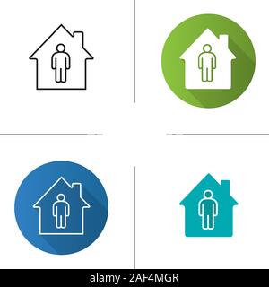 Il locatario, residente, icona del proprietario. Design piatto, lineare e di glifi stili colore. La proprietà privata. Isolato illustrazioni vettoriali Illustrazione Vettoriale