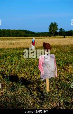 Lo Spaventapasseri in un campo Paese Foto Stock