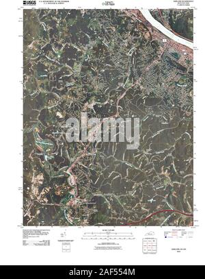 USGS TOPO Map Ohio KY Ashland 20100729 TM il restauro Foto Stock