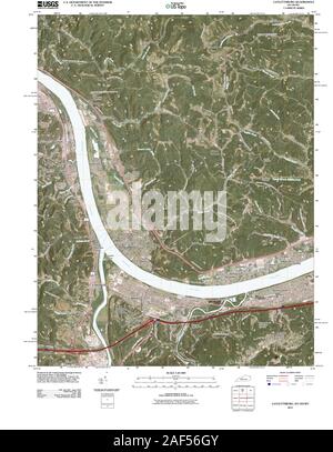 USGS TOPO Map Ohio KY Catlettsburg 20110113 TM il restauro Foto Stock