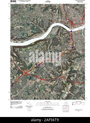 USGS TOPO Map Ohio KY Covington 20100729 TM il restauro Foto Stock