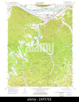 USGS TOPO Map Ohio KY Garrison 708715 1949 24000 Restauro Foto Stock