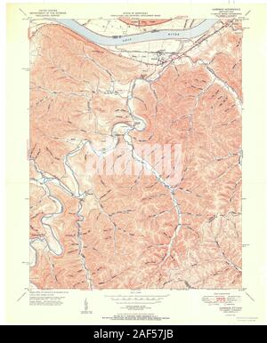 USGS TOPO Map Ohio KY Garrison 708716 1951 24000 Restauro Foto Stock