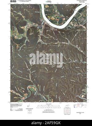 USGS TOPO Map Ohio KY Vanceburg 20100720 TM il restauro Foto Stock