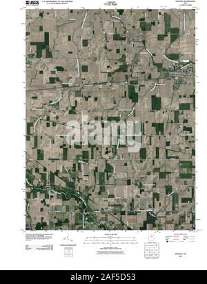 USGS TOPO Map Ohio OH Ansonia 20100806 TM il restauro Foto Stock