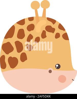 Carino giraffa cartoon design vettoriali Illustrazione Vettoriale