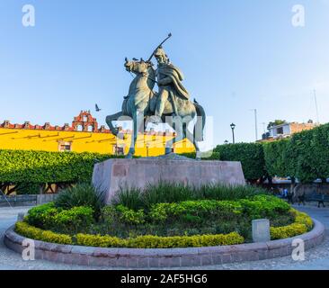 Statua di indipendenza del Messico Hero Ignacio Allende in San Miguel De Allende, Guanajuato, Messico Foto Stock