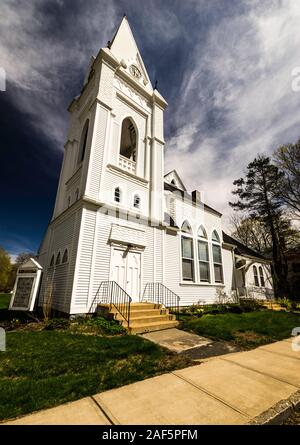 La prima chiesa congregazionale Windham centro storico distretto   Windham, Connecticut, Stati Uniti d'America Foto Stock