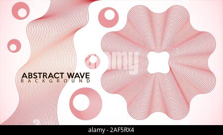 Spettro di circolare d'onda audio, Onda astratta linea Design di sfondo Modello, ellisse Linee curve forma, rosso arancio, beige, marrone, EPS 10 Illustrazione Vettoriale