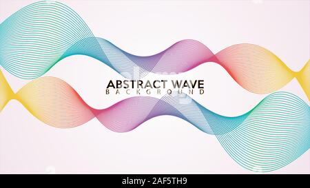 Abstract onda Arcobaleno linea Design di sfondo, lo spettro audio, piegare il nastro nastro bianco verde giallo arancione rosso rosa viola Blu Violetto EPS di gradazione 10 Illustrazione Vettoriale