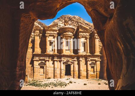 Annuncio Deir (monastero) a Petra, jodan Foto Stock