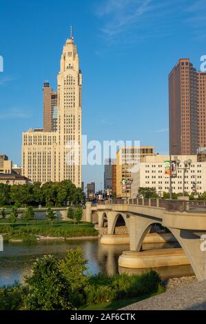 Columbus, Ohio - Agosto 3, 2019: Lo skyline di Columbus, Ohio il 3 agosto 2019. Foto Stock