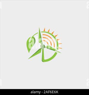 Energia verde il logo del modello di progettazione Illustrazione Vettoriale