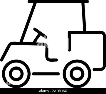 Golf car icona vettore. Isolate il simbolo di contorno illustrazione Illustrazione Vettoriale