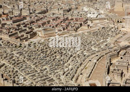 Israele, Gerusalemme, Museo di Israele. Modello di Gerusalemme verso la fine del secondo periodo di Tempio 66CE scala 1:50. Foto Stock