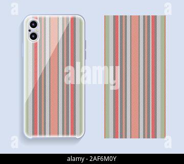 Mobile phone cover design. Smartphone modello caso vector pattern. Illustrazione Vettoriale