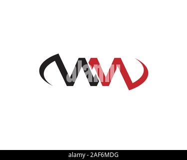 Lettera iniziale w m logo con si intersecano e si forma infinity Illustrazione Vettoriale