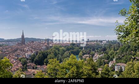 Panorama di Berna dal giardino di rose, Svizzera Foto Stock