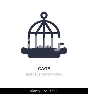 Icona della gabbia su sfondo bianco. Elemento di semplice illustrazione da animali concetto. Gabbia simbolo icona del design. Illustrazione Vettoriale