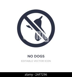 I cani non icona sullo sfondo bianco. Elemento di semplice illustrazione da animali concetto. no cani icona simbolo di design. Illustrazione Vettoriale