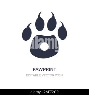 Icona pawprint su sfondo bianco. Elemento di semplice illustrazione da animali concetto. pawprint icona simbolo di design. Illustrazione Vettoriale
