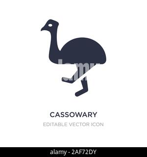 Icona casuario su sfondo bianco. Elemento di semplice illustrazione da animali concetto. casuario simbolo icona del design. Illustrazione Vettoriale