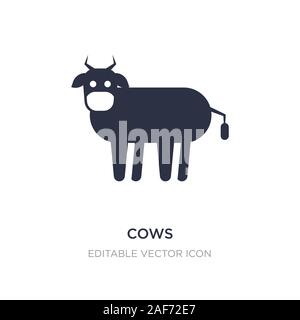 Vacche icona sullo sfondo bianco. Elemento di semplice illustrazione da animali concetto. vacche icona simbolo di design. Illustrazione Vettoriale