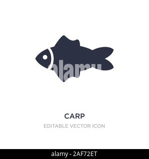 Icona di carpe su sfondo bianco. Elemento di semplice illustrazione da animali concetto. carp icona simbolo di design. Illustrazione Vettoriale