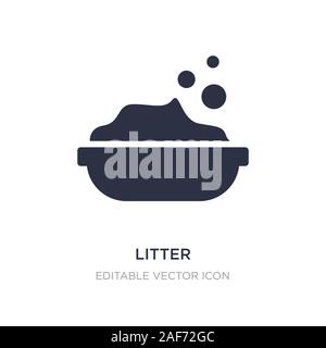 Icona di lettiera su sfondo bianco. Elemento di semplice illustrazione da animali concetto. cucciolata icona simbolo di design. Illustrazione Vettoriale