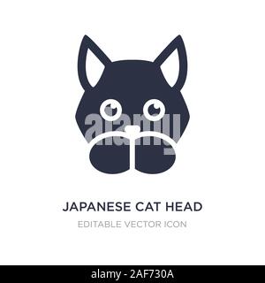 Giapponese testa cat icona sullo sfondo bianco. Elemento di semplice illustrazione da animali concetto. giapponese testa cat icona simbolo di design. Illustrazione Vettoriale