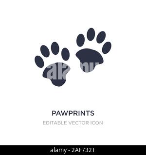 Icona pawprints su sfondo bianco. Elemento di semplice illustrazione da animali concetto. pawprints icona simbolo di design. Illustrazione Vettoriale