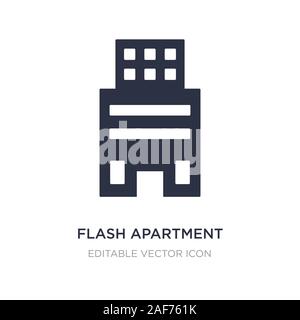 Appartamento flash icona sullo sfondo bianco. Elemento di semplice illustrazione dal concetto di edifici. flash appartamento icona simbolo di design. Illustrazione Vettoriale