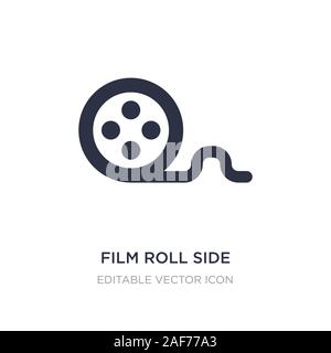 Rotolo pellicola vista laterale icona sullo sfondo bianco. Elemento di semplice illustrazione dal concetto di cinema. rotolo pellicola vista laterale icona simbolo di design. Illustrazione Vettoriale