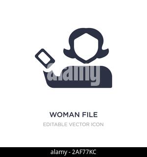 Donna icona di file su sfondo bianco. Elemento di semplice illustrazione dal concetto di comunicazione. donna file icona simbolo di design. Illustrazione Vettoriale