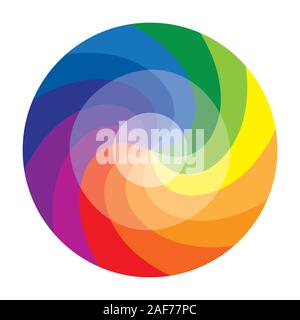 Ruota dei colori o cerchio dei colori con dodici colori Illustrazione Vettoriale