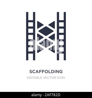 Icona di ponteggio su sfondo bianco. Semplice illustrazione elemento da costruzione e strumenti concetto. ponteggio icona simbolo di design. Illustrazione Vettoriale